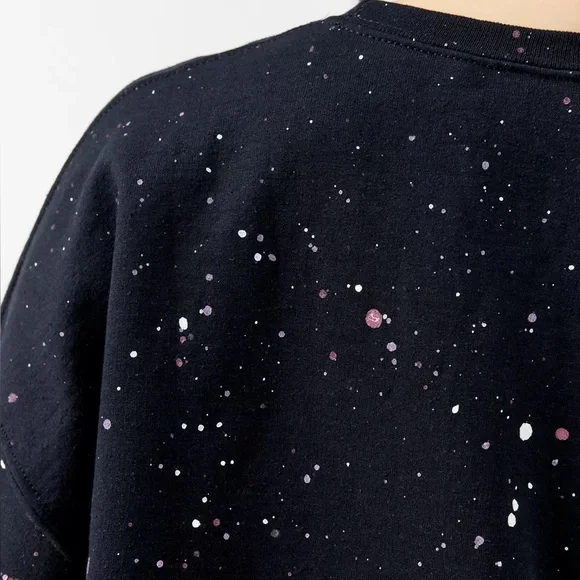 NWT Urban Renewal Remade Bow Painted Sweatshirt in Black, size L PTP 25” - Picture 4 of 14